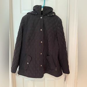 Gallery Woman winter coat, washable water repellent, Black, detachable hood 1x